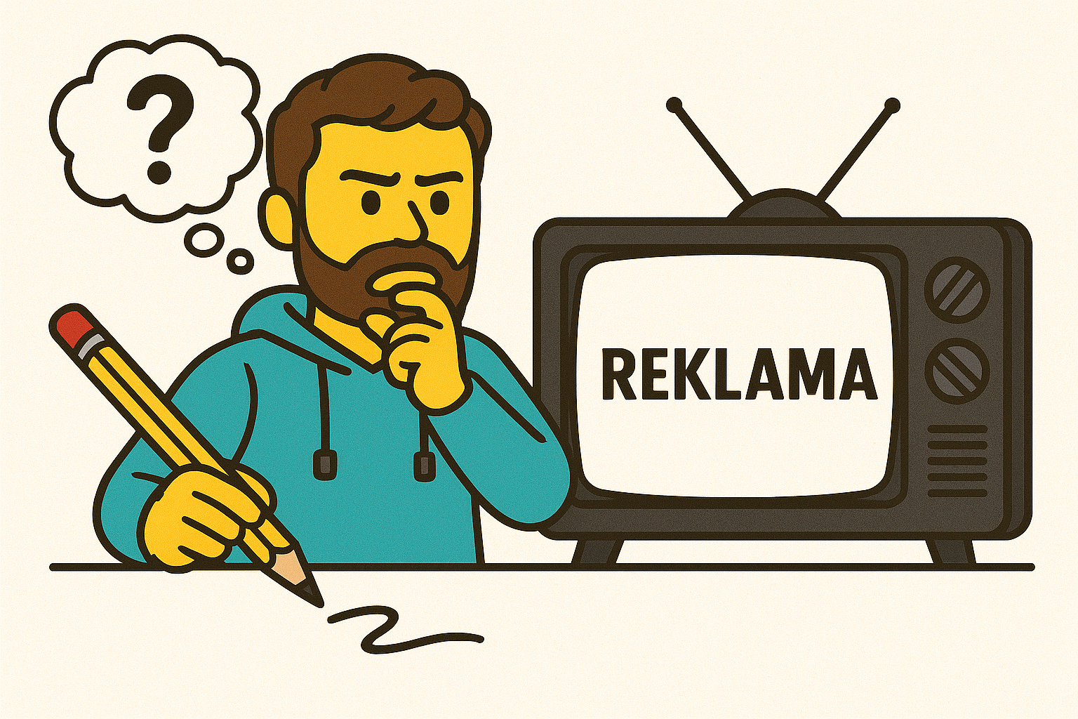 Peťan přemýšlí nad TV reklamou